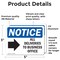 Signmission All Deliveries To Business Office Sign With Symbol, 5 in W x Rectangle, Vinyl Decal OS-2PACK-NS-D-35-L-10095 - alternate 6